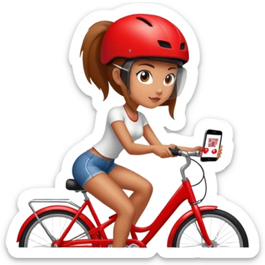 QR code on a red bike  - show the qr kode on the bike and a woman scanning the code of the bike sticker
