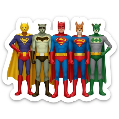 superhero animals sticker