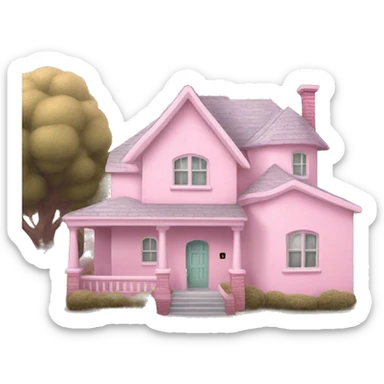 pastel pink house  sticker