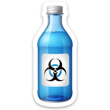 TRANSPARENT BOTTLE CAN SEE LIQUID INSIDE AND HAS"NON-TOXIC" AND "NON-HAZARDOUS" SIGN sticker