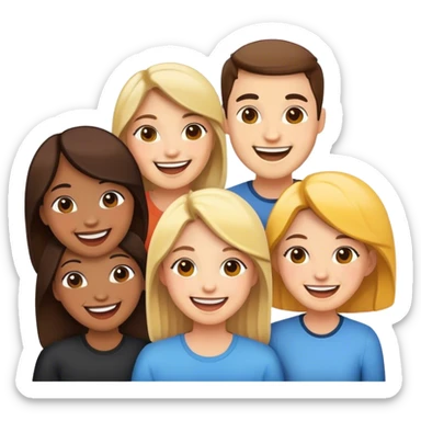 happy friends enjoying together sticker