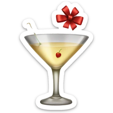 Martini drink with a bow sticker