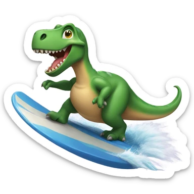 Dinosaur surfing sticker