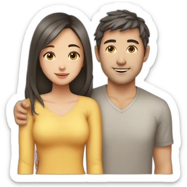 white-guy-cuddles-asian-girl sticker