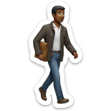 man walking right way sticker
