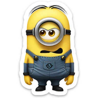 pouting minion giving a sideeye sticker