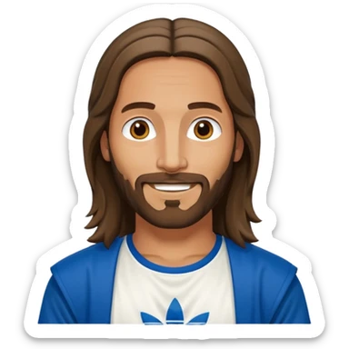 jesus in adidas clothes looking cool sticker