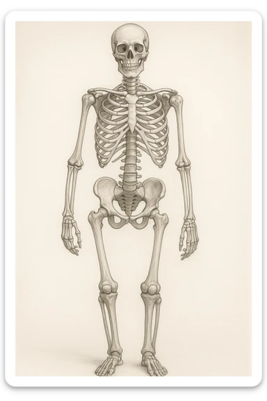 Uomo con problemi di asimmetrie e bacino inclinato, visione anatomica senza scritte sticker