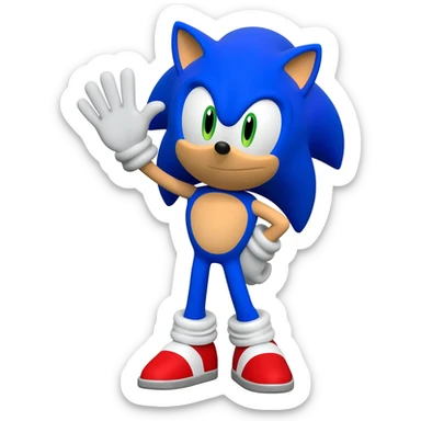 Sonic saludando render 3d sticker