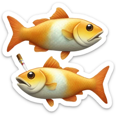 A fish smoking a cig sticker