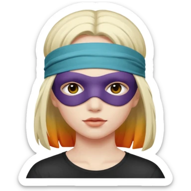 Blindfold person with different colors of hair. No trusting games with people blindfolded behind steering wheel sticker