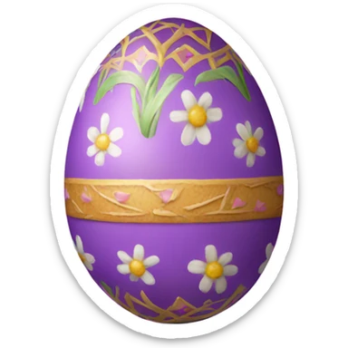Realistic detailed Decorated Easter egg sticker