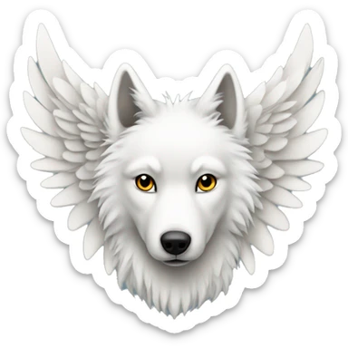 White wolf with wings sticker