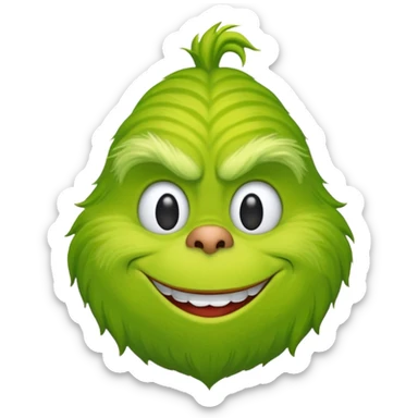 Un emoji de el Grinch diciendo ho ho ho sonriendo sticker