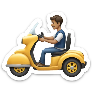 hombre joven manejando carro sticker