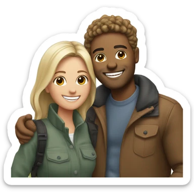 happy couple outdoors smiling sticker