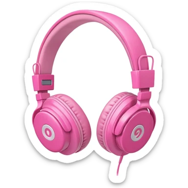 pink headphones  sticker