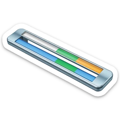 a straight  bar with a meter that has different colors on it  sticker