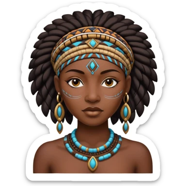 tribal black woman sticker