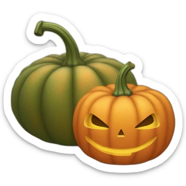 Une citrouille entrain de découper une citrouille sticker