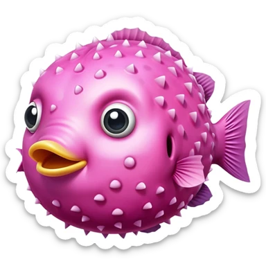 Pink pufferfish sticker