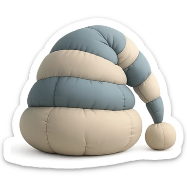 blue and white striped sleep cap in cushion style sticker