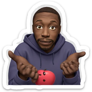 dark hoodie with facial hair sticker