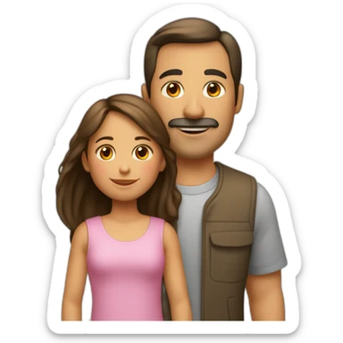 Una familia de un padre, y una niña sticker