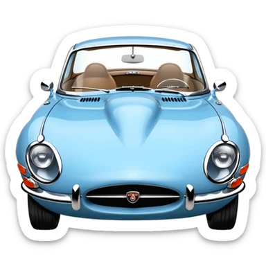 1970 e type jaguar 2+2 light blue  sticker