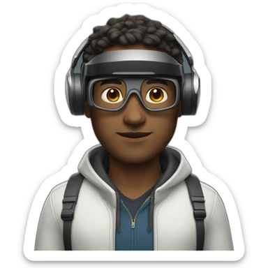 Male VR designer sticker