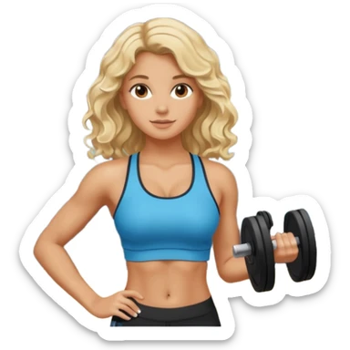 iOS 18 aesthetic wavy blondie girl gym sticker
