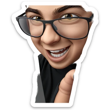 smiling boy with sunglasses sticker