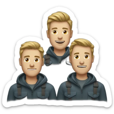 three guys in iceland sticker
