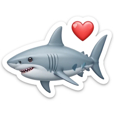 Tiburón con corazones sticker