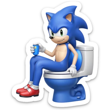 Sonic on toilet sticker