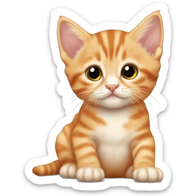 6 week old orange tabby  kitten sticker