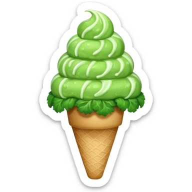 Ice cream but with broccoli sticker