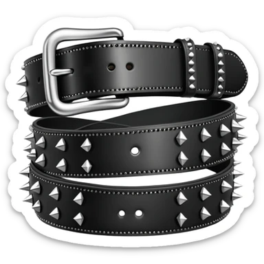 Spiked belt black leather sticker