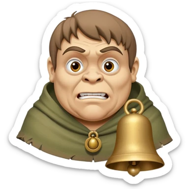 Quasimodo the hunchback of Notre Dame with bell sticker