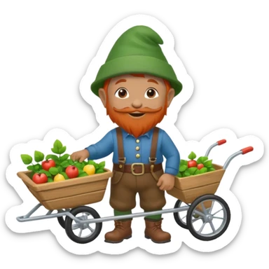 gnome with wheelbarrow sticker