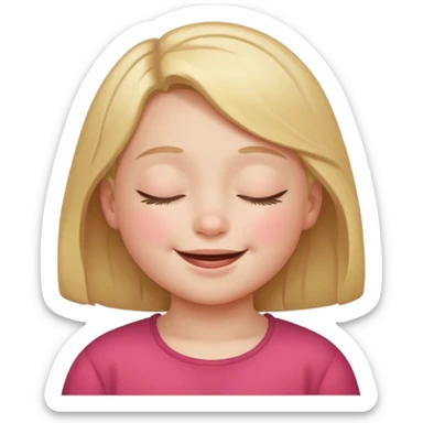 child smiling with closed eyes sticker