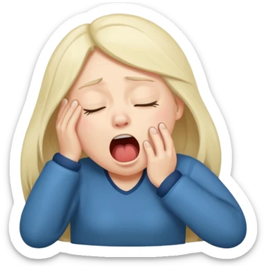 yawning sleepy character sticker
