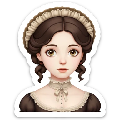 Brunnete Victorian girl  sticker