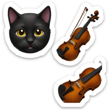 Black Cat who plays a violin sticker