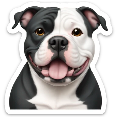 American bully dog black and white belly sticker