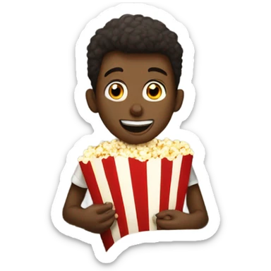 cinema seat with a boy eating popcorns sticker
