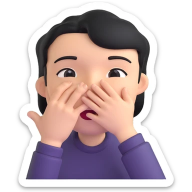 face whispering, hand cupped to mouth sticker