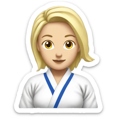 female judo athlete facing sideways, blonde sticker