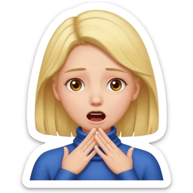 Girl pretending to choke herself  sticker