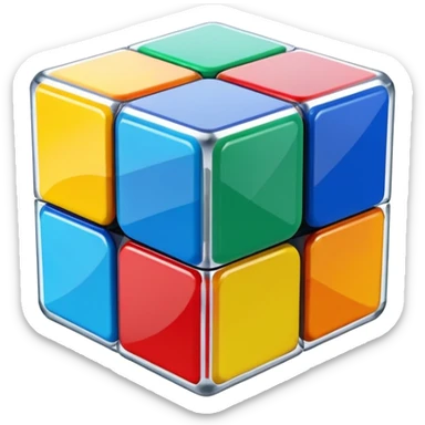 Transparent glass Rubix cube sticker